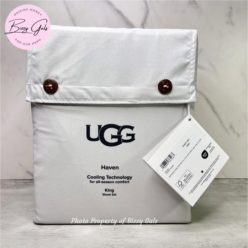 UGG Haven KING Sheet Set STONE Light Gray